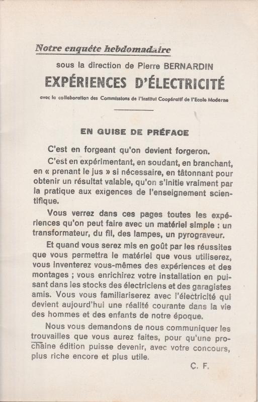 Pierre Bernardin et le tâtonnement expérimental