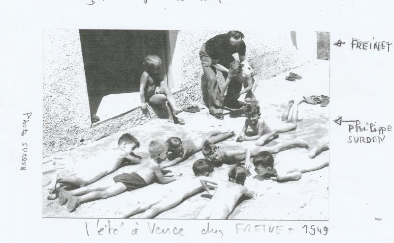 Freinet, à la piscine du Pioulier en 1949