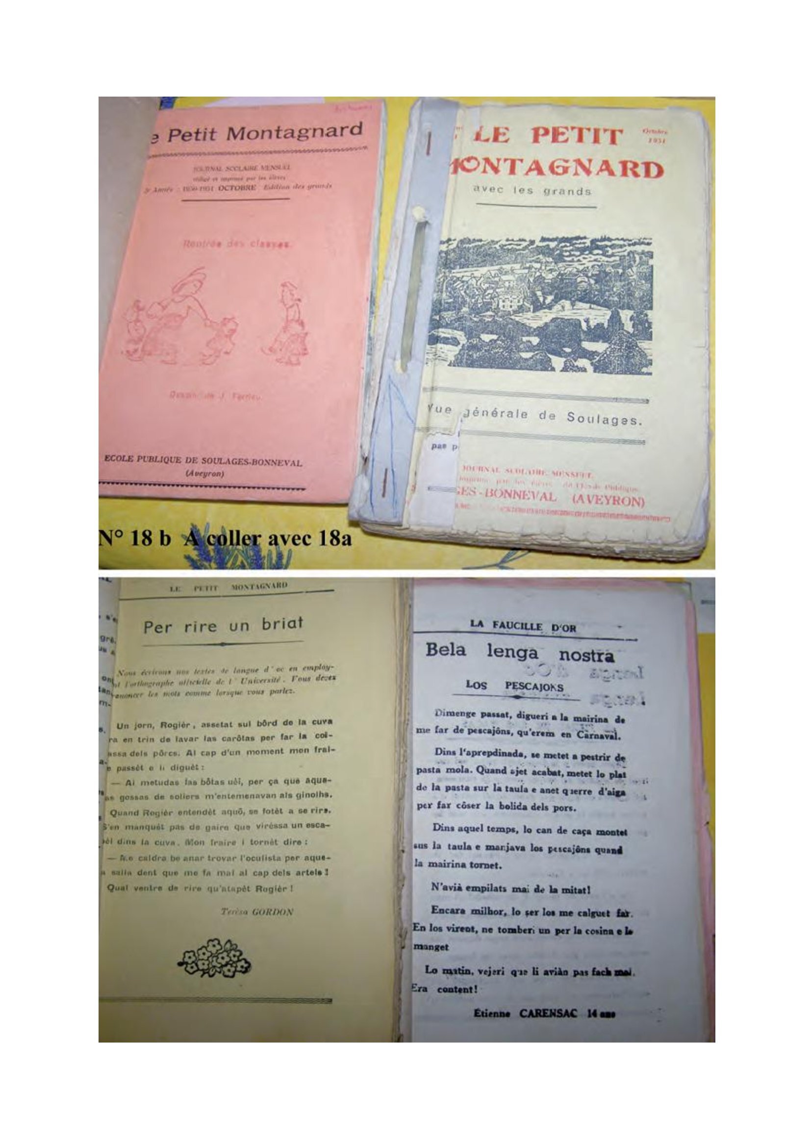 journaux scolaires page  du livre