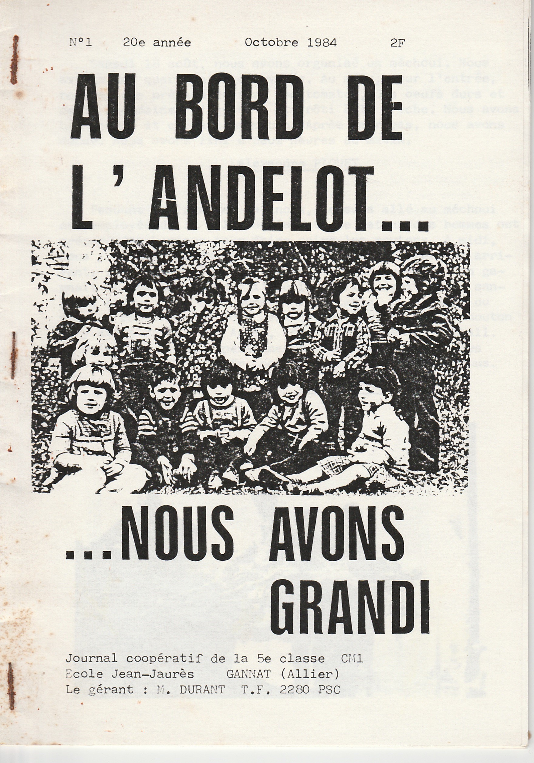 n°1 octobtre 1984 , 20e année CM1